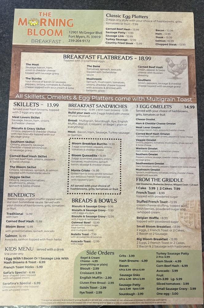 The Morning Bloom Menu image 1